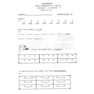 1st Grade Tests for Spunky