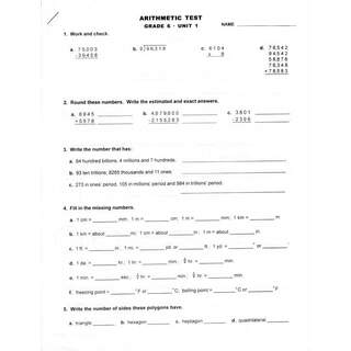 6th Grade Study Time Tests & Drills